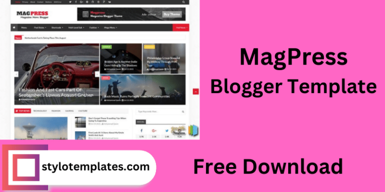 MagPress Premium Blogger Template without Copyright